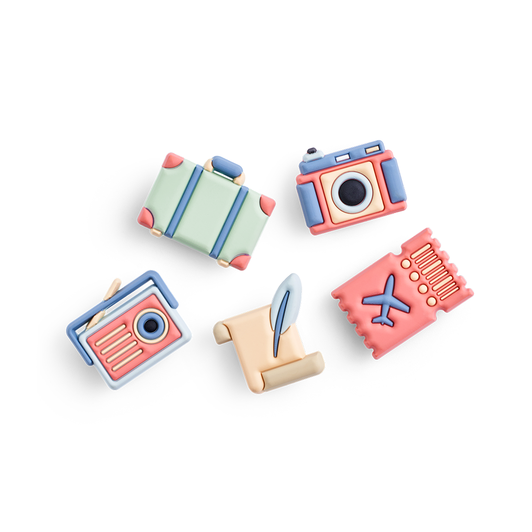 Retro Reel Charm Set